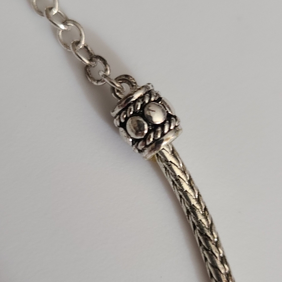 NWT Talbots necklace earrings set Bali silver red wheat chain NOS lucite - Picture 10 of 11